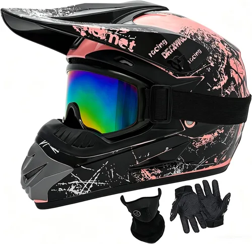 Miniatura 13 de Cascos de Dirt Bike para Jóvenes de Moda para Niños, Motocross, Motocicleta, BMX, ATV, Todoterreno, Cuatro Ruedas, Cascos Integrales para Bicicleta