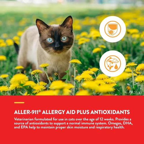 Miniatura 4 de NaturVet Aller-911 Allergy Aid Plus Antioxidantes para gatos - 60 masticables suaves Apoya el sistema inmunológico, la humedad de la piel