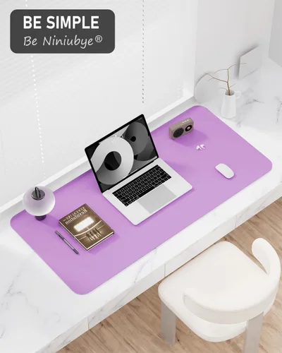 Miniatura 7 de Alfombrilla de escritorio, 60 x 35 cm, de piel sintética, antideslizante, alfombrilla grande para mouse para escritorio, impermeable, almohadilla