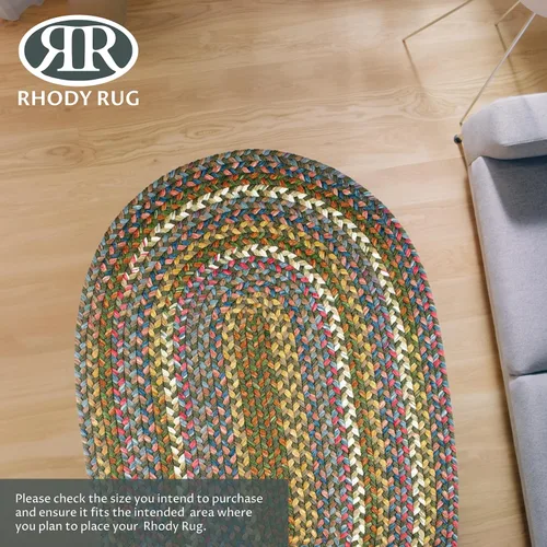 Miniatura 6 de Rhody Rug Country Jewel CJ35 - Alfombra trenzada ovalada de bronce de 2 x 3 pies, decoración del hogar, alfombra de piso o alfombra de dormitorio