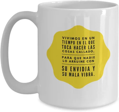 Miniatura 3 de Taza de Cafe Vivimos Vaso, taza de téa divertidas, tazas personalizadas, taza de café inspiradoras, taza con mensajes positivos.