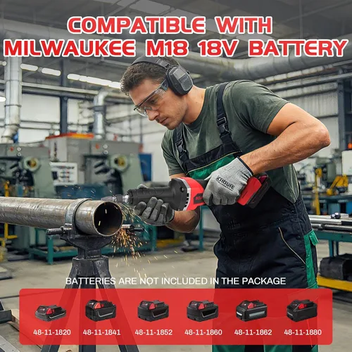 Miniatura 4 de Amoladoras inalámbricas para batería Milwaukee M18 de 18 V, motor sin escobillas de hasta 25000 RPM, pinza de 1/4 pulgadas para pulido, corte