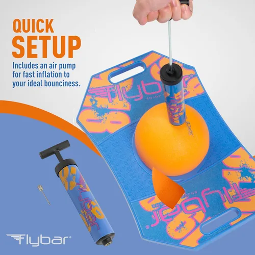 Miniatura 2 de Flybar Pogo - Pelota de truco para niños, tabla de rebote de equilibrio con cubierta antideslizante, bomba incluida, juguetes para interiores