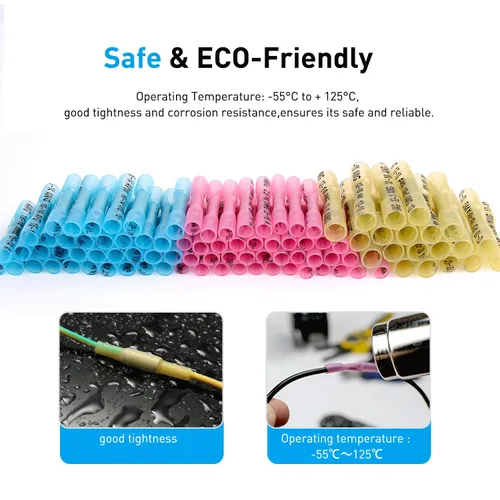 Miniatura 4 de Nilight 200 PCS Conectores de Empalme Termorretráctiles - Conectores de Cable Impermeables - Terminales Eléctricos de Grado Marino Automotriz - Kit