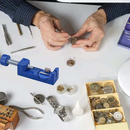 Miniatura 7 de Urtop Kit de extracción de correas de reloj, herramienta de reparación de extracción de correa de reloj con 12 pines adicionales para quitar
