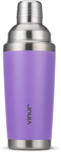 Miniatura 12 de VINUR Coctelera aislada, coctelera de Martini aislada al vacío de acero inoxidable de 20 onzas con colador integrado y tapa jigger para camarero