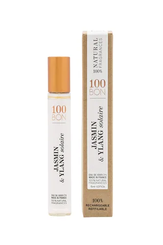 100 BON Solaire - Fragancia floral orgánica 100% natural con bergamota, jazmín, ylang-ylang, menta y coco para mujeres y hombres, 0.5 onzas líquidas