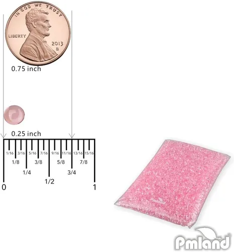 Miniatura 3 de PMLAND Mini canicas planas acrílicas, guijarros, cuentas de más de 3500 unidades de 0.236 in de diámetro para rellenos de jarrones, soporte para Rosa