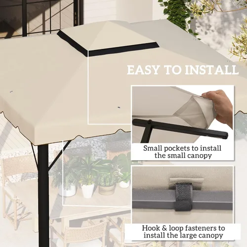 Miniatura 5 de Outsunny - Reemplazo de toldo para gazebo de 10 x 10 pies, cubierta superior con techo doble ventilado para marco Outsunny de 9.7 x 9.7 pies