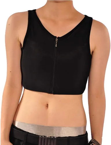 BaronHong Mujeres Lesbianas Tomboy Zip Up Tank Top Chaleco Pecho Binder Vendaje más fuerte