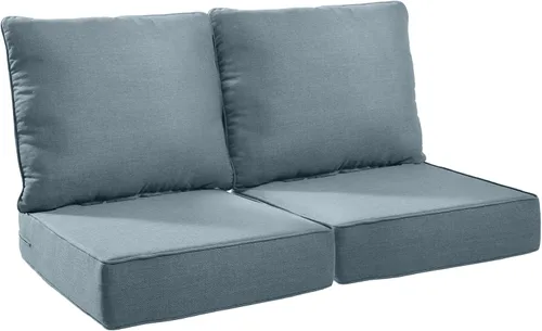Miniatura 118 de Rilyson Cojines de patio para muebles de exterior, 22 x 24 pulgadas, respaldo alto y asiento profundo, cojín de exterior para sillas de patio, sofá