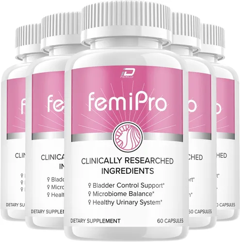 FemiPro - Suplemento de apoyo para la vejiga, pastillas probióticas Femi Pro, 24 horas de apoyo para microbioma, control urinario probiótico, fugas