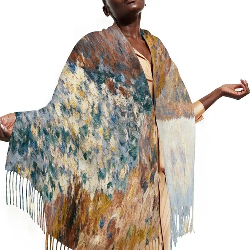Miniatura 7 de Cap Negre Watercolor Scarfs for Man Women Winter Scarf Long Shawl Wraps Fashion Classic Tassel Scarfs Soft Blanket Scarves