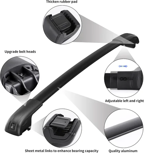 Miniatura 7 de Barras transversales de portaequipajes de 300 LBS con cerradura para RAV4 2013-2018, barras transversales de carga de coche de aluminio