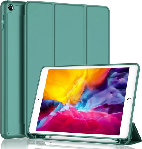 Miniatura 19 de iMieet Funda para iPad 9.7 (modelo 2018/2017, 6ª/5ª generación), funda inteligente con soporte para lápiz y parte trasera de silicona suave de piel