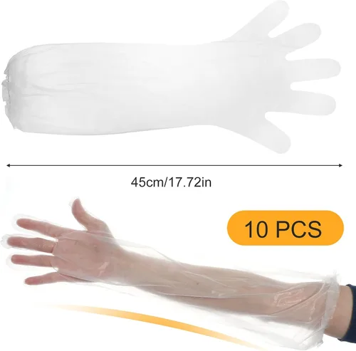 Miniatura 2 de Gjinxi - Guantes de limpieza desechables largos, guante desechable impermeable de 21 pulgadas de longitud hasta el codo, guantes de limpieza ligeros
