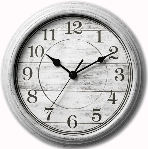 Miniatura 13 de Reloj de pared, reloj clásico silencioso de bronce, funciona con pilas, decorativo para sala de estar, dormitorio, cocina, oficina (16 pulgadas)