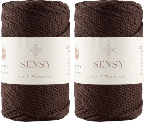 Miniatura 70 de Sensy - Cuerda de poliéster prémium de 0.197 in, 104 yardas, 100% polipropileno, cordón de macramé de 0.197 in, cuerda de ganchillo para bolsa