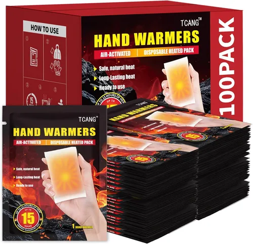 Hand Warmers Disposable - Up to 15 Hours of Heat - 10/50/100/200 Pack Super Long Lasting Air Activated Warmers, All Natural, Portable for Body,