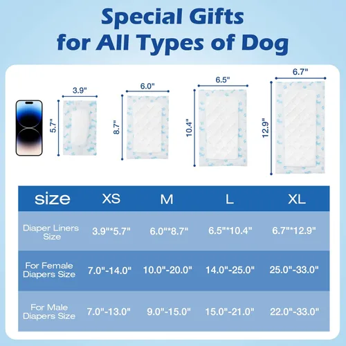 Miniatura 2 de Forros desechables para pañales para perros machos y hembras, insertos de pañales para perros que se adaptan a la mayoría de los tipos de pañales