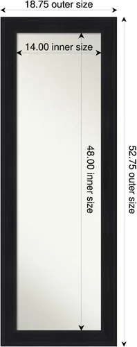 Miniatura 3 de Amanti Art Espejo negro de longitud completa para puerta, 53 x 19 pulgadas, espejo de pared alto negro abadía de longitud completa, montado