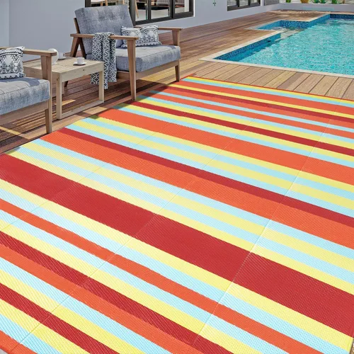 Miniatura 26 de HUGEAR Alfombra para RV Exterior Tapete Impermeable Alfombras para Exteriores 9'x12' para Patios Liquidación Alfombra Exterior Alfombras de Camping