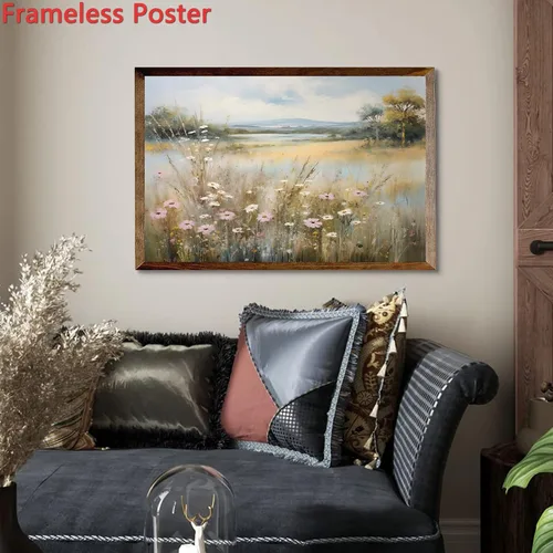 Miniatura 2 de BACKYMRJCART Arte de pared de paisaje vintage, pinturas de flores silvestres, paisaje de flores silvestres, 16 x 24 pulgadas, sin marco