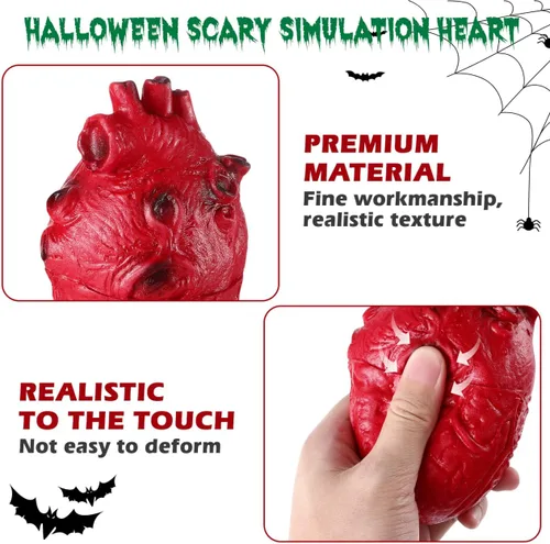 Miniatura 4 de PRETYZOOM Accesorio de corazón falso de Halloween, modelo de corazón de resina exprimible, parte del cuerpo humano sangriento de simulación