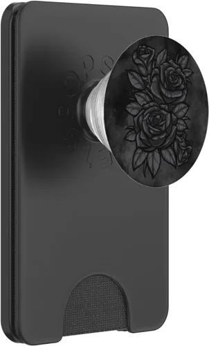 Miniatura 7 de Lindas rosas negras patrón de flores rosas negras silueta PopSockets estándar PopGrip
