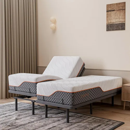 Miniatura 28 de ESHINE Base de cama ajustable + colchón híbrido de 14 pulgadas Twin XL (Suave Medio) - Espuma viscoelástica de gel de lujo, bases de cama