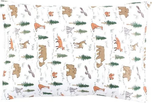 Miniatura 35 de Hudson Baby Funda de almohada unisex de algodón para bebés y niños pequeños, animales del bosque, talla única Forest Animals