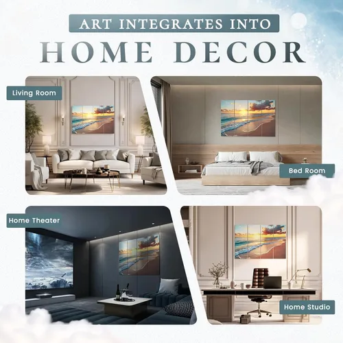 Miniatura 5 de Paquete de 8 paneles decorativos que absorben el sonido, arte de pared acústico de 48 x 32 pulgadas para decoración, paneles acústicos artísticos