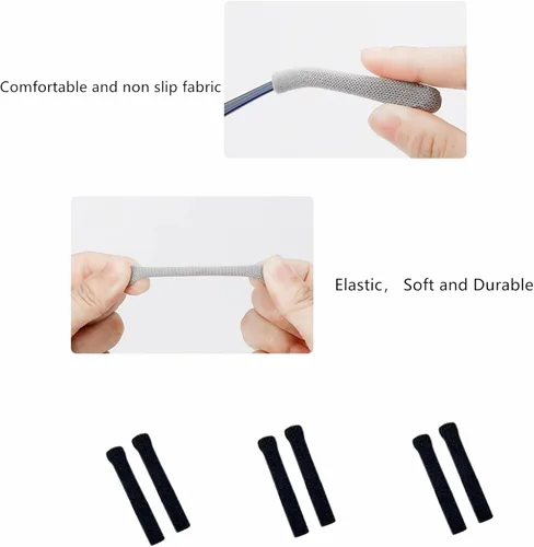 Miniatura 3 de DECKER Antideslizante Gafas Elásticas Temple Tips 3 Pares de Tejer Gafas Suave Cojín de Oído Puños Puntas de Gafas Manga de Oído Calcetín