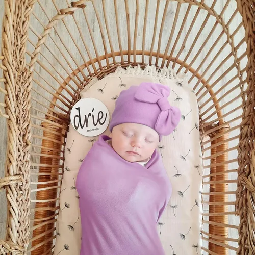 Miniatura 6 de AQOKKA Manta de Recepción para Recién Nacido con Gorro de Lazo Mitones Juego de Tarjetas de Madera para Recién Nacidos Niños Pequeños Bebé Niño Niña