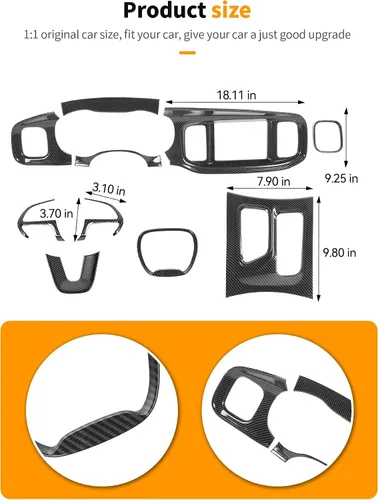 Miniatura 4 de Hoolcar para Dodge Charger 2015+ Kit de Embellecedores de Decoración Interior, Panel Central de Control del Tablero, Embellecedor del Panel