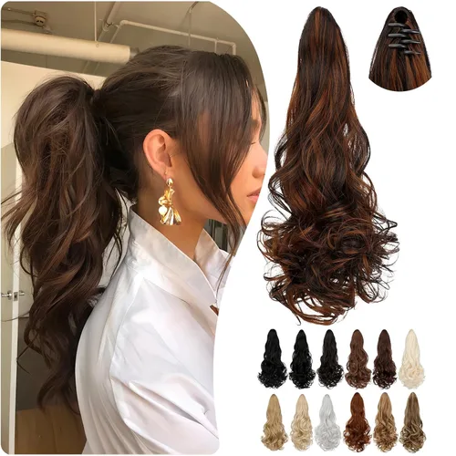 Miniatura 18 de Extensión de cola de caballo de 18 pulgadas, 20 pulgadas, larga, rizada, ondulada, recta, con clip, de aspecto natural, extensión de cabello