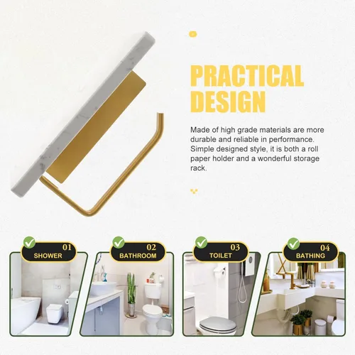 Miniatura 2 de Angoily Soporte para toallas de papel, estante de almacenamiento de baño, estante de baño pequeño, almacenamiento de toallas para baño pequeño