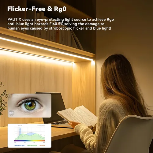 Miniatura 8 de PAUTIX Tiras de luces LED COB 65.6 pies/20m blanco cálido 2700K, compatible con Alexa/Google Assistant, tiras LED regulables para dormitorio