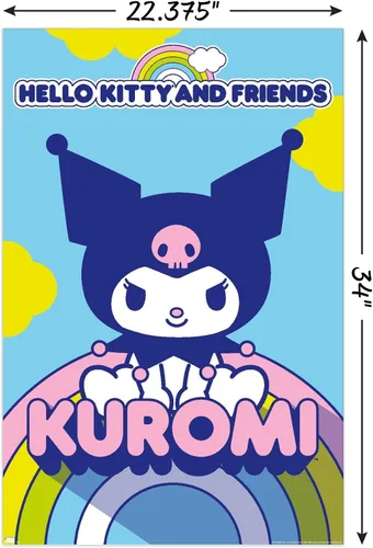 Miniatura 3 de Hello Kitty and Friends: 22 Over The Rainbow - Póster de pared Kuromi, 34 pulgadas de largo x 22.4 pulgadas de ancho, versión sin marco