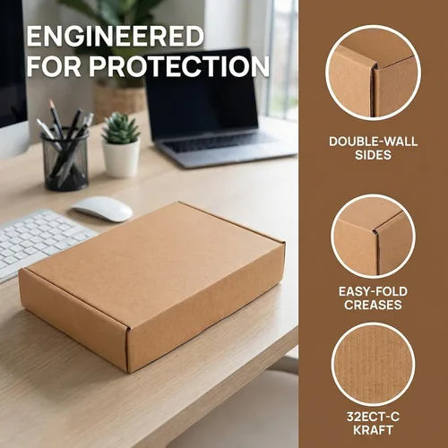 Miniatura 3 de Cedilis Paquete de 30 cajas de envío de 12 x 8 x 2 pulgadas, cajas de correo de cartón corrugado marrón, cajas de correo medianas para envío