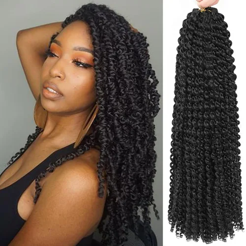 Miniatura 13 de Cabello Passion Twist de 24 pulgadas, 8 paquetes de cabello Passion Twist de ganchillo para mujeres, cabello trenzado Passion Twists largo bohemio
