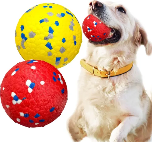 Miniatura 11 de Petcare Paquete de 2 pelotas para perros, juguetes para masticadores agresivos, pelotas de tenis indestructibles para perros medianos y grandes
