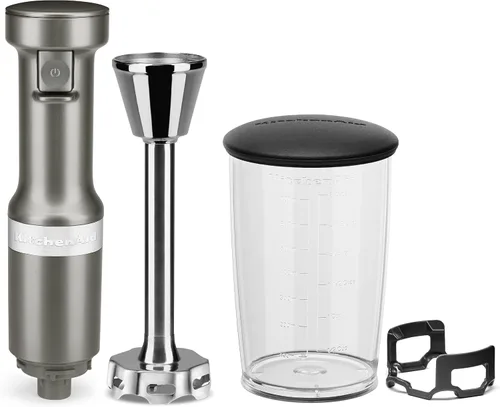 Miniatura 3 de KitchenAid Batidora de mano con cable de velocidad variable KHBV53, contorno plateado (paquete de 2)