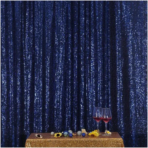Miniatura 18 de Poise3EHome Cortina de Fondo de Lentejuelas Azul Bebé, Cortina de Fondo de Fotografía de Lentejuelas de 8 pies x 10 pies para Decoración de Fiestas