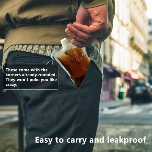 Miniatura 7 de Bolsas de plástico Keon - Bolsas de jugo flexibles, reutilizables, a prueba de fugas, sin BPA para viajes, deportes al aire libre, conciertos
