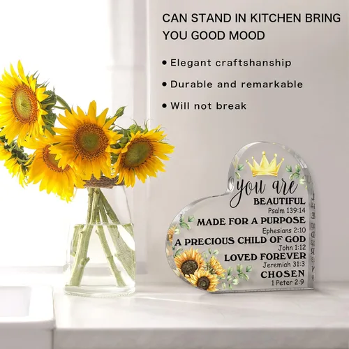 Miniatura 5 de Gerrii Regalos cristianos para mujeres, regalo del día de la madre para mamá, decoración religiosa inspiradora, placa de versículo bíblico