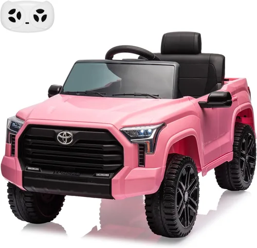 Miniatura 11 de Auto de paseo de 12 V para niños, camión Toyota con licencia, automóvil eléctrico a batería con música, luces LED, sistema de suspensión, puertas