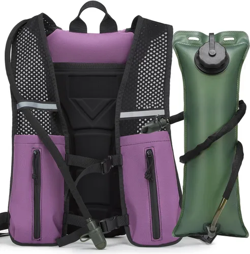 Miniatura 4 de Mochila de hidratación para correr, chaleco ligero con bolsa de mochila de agua de 3 litros, sin BPA para senderismo, maratón, ciclismo