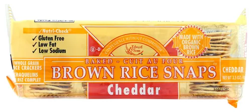 Miniatura 9 de Edward & Sons Snaps de arroz integral de cebolla tostada orgánica, horneado al horno, grano entero, sin gluten, bajo en sodio, bajo en grasa