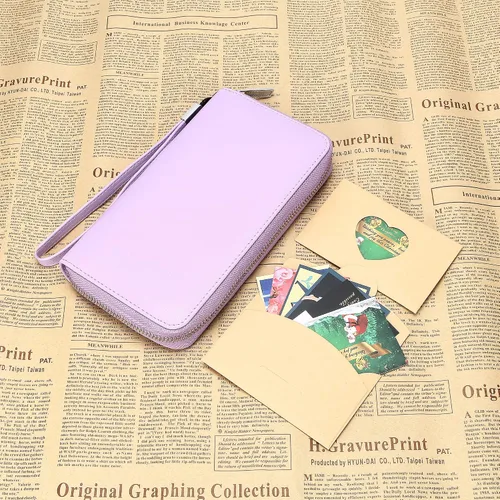 Miniatura 8 de OIDERY Cartera para tarjetas de crédito de gran capacidad para mujer, bloqueo RFID con correa extraíble